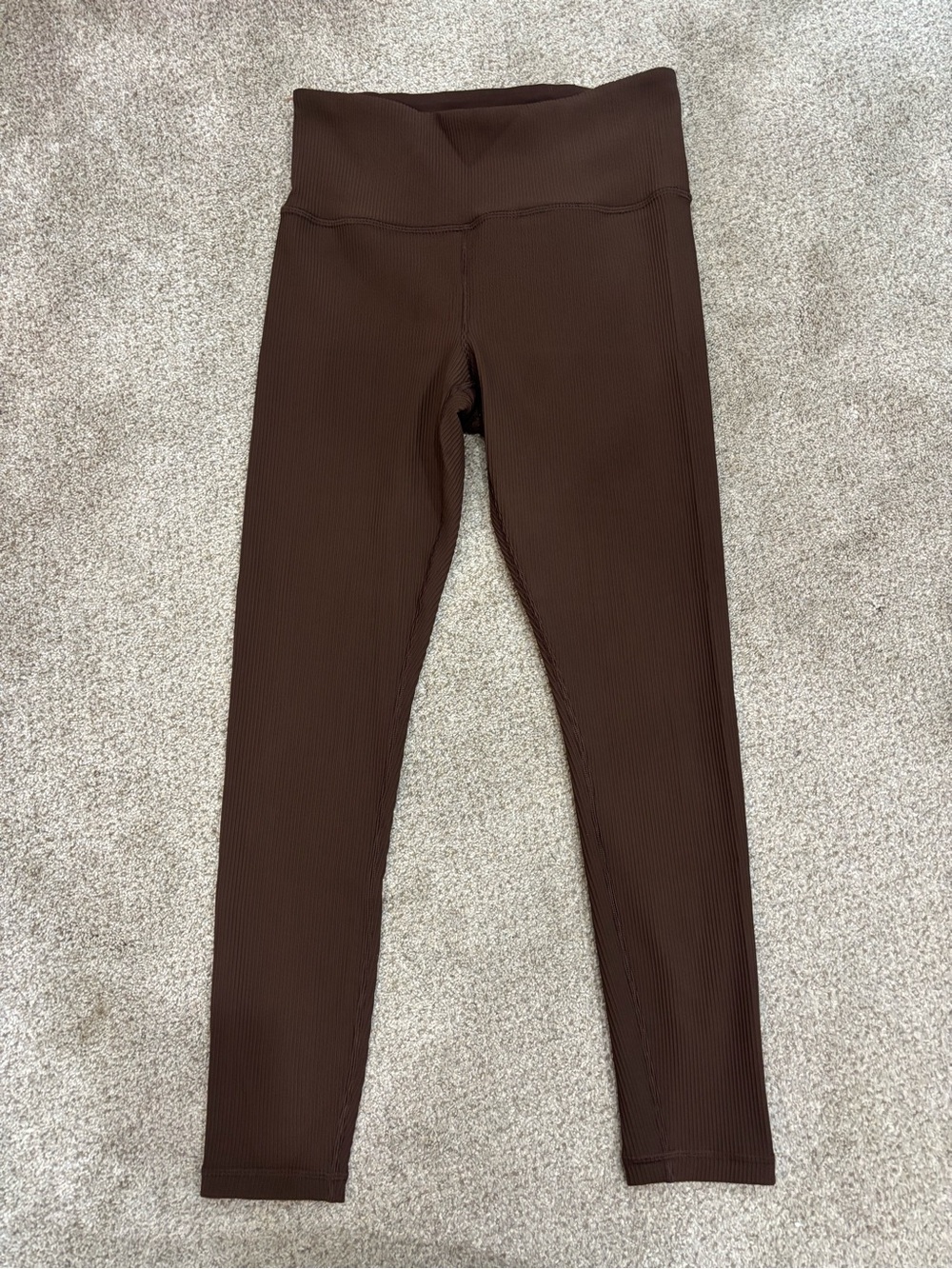 Athleta Women's Elation Rib Leggings Brown Truffle Size Medium workout running